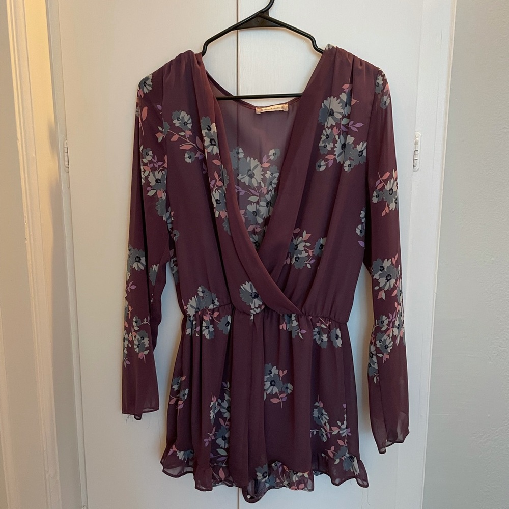 Altar’d State Purple Floral Romper - Medium